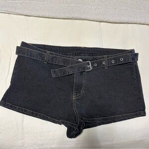 Windsor Black Jean Shorts with Belt